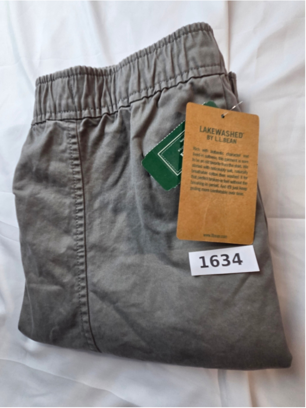 Men's L.L.Bean Lakewashed Khaki Shorts Grey Size 3XL #1634